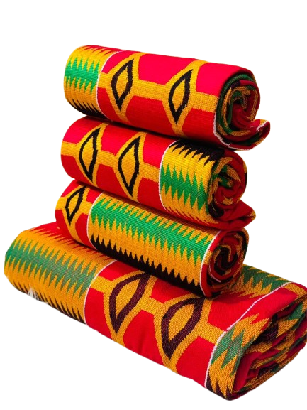 Diamond Blaze” Red-Yellow-Green-Black Kente Cloth 10 & 6-Yard Bundle – The Pattern Royals Can’t Resist