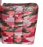 AfriKraft™ Red-Pink-Green-White Kente Cloth 6-Yard Bundle – Handwoven Geometric Diamonds